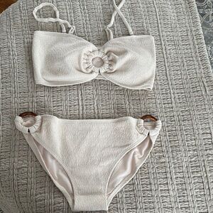 Ivory  Textured Bikini Set